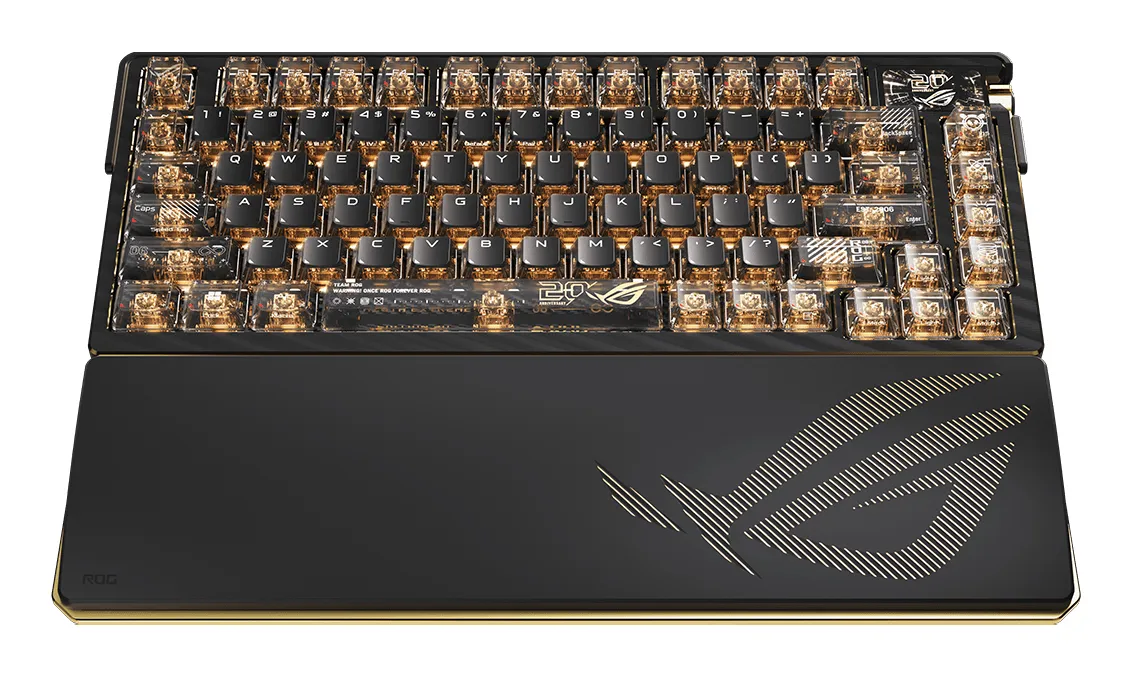 ASUS ROG Azoth Extreme Edition 20 75% Wireless Mechanical Gaming Keyboard, NX Snow, Black