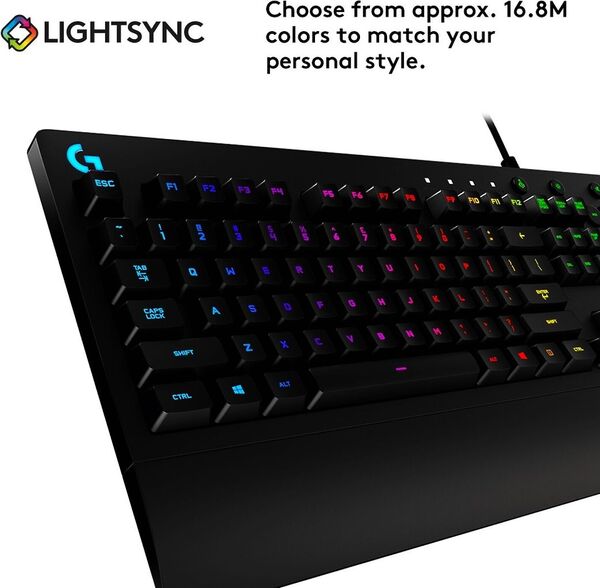 Logitech G213 Prodigy RGB -pelin&auml;pp&auml;imist&ouml;, Mech-Dome, musta