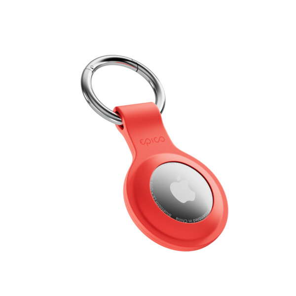 Epico Silicone Full Back Case | AirTag (1.-2. gen) | Red | Robust Metal Ring