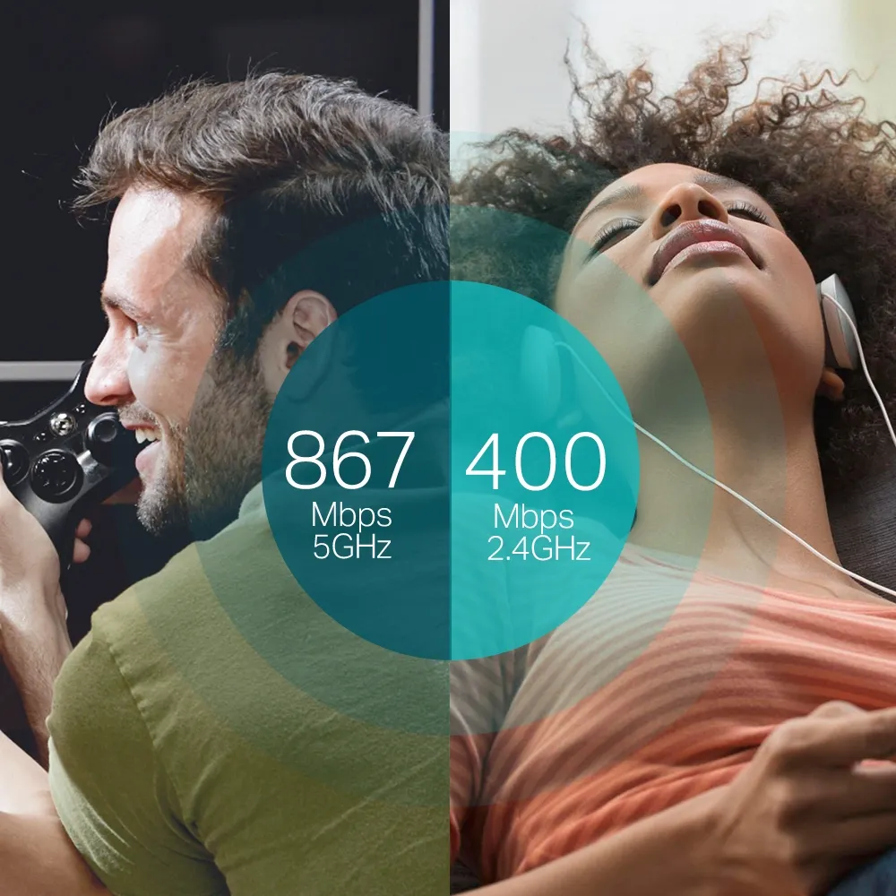 TP-LINK AC1300 Wireless Dualband USB 3.0-Adapter, 400MBit/s at 2,4GHz + 867MBit/s at 5GHz, 802.11a/b/g/n/ac USB 3.0 WPS Button