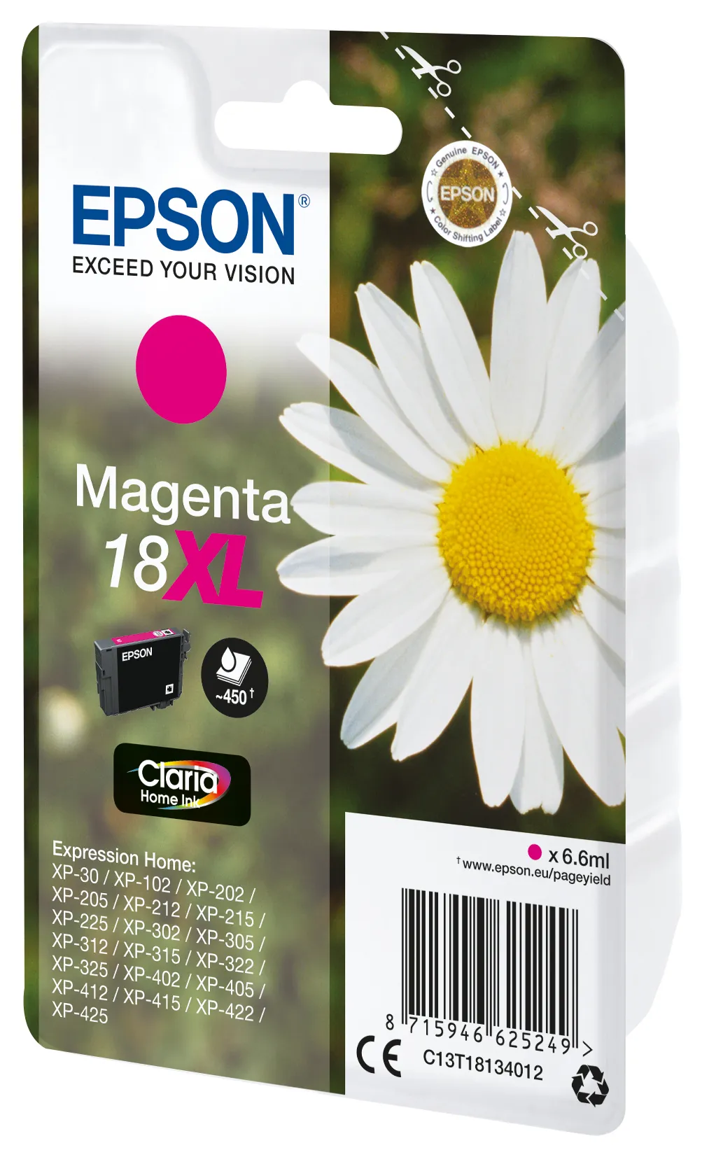 Epson 18XL ink cartridge, 6.6 ml, Magenta
