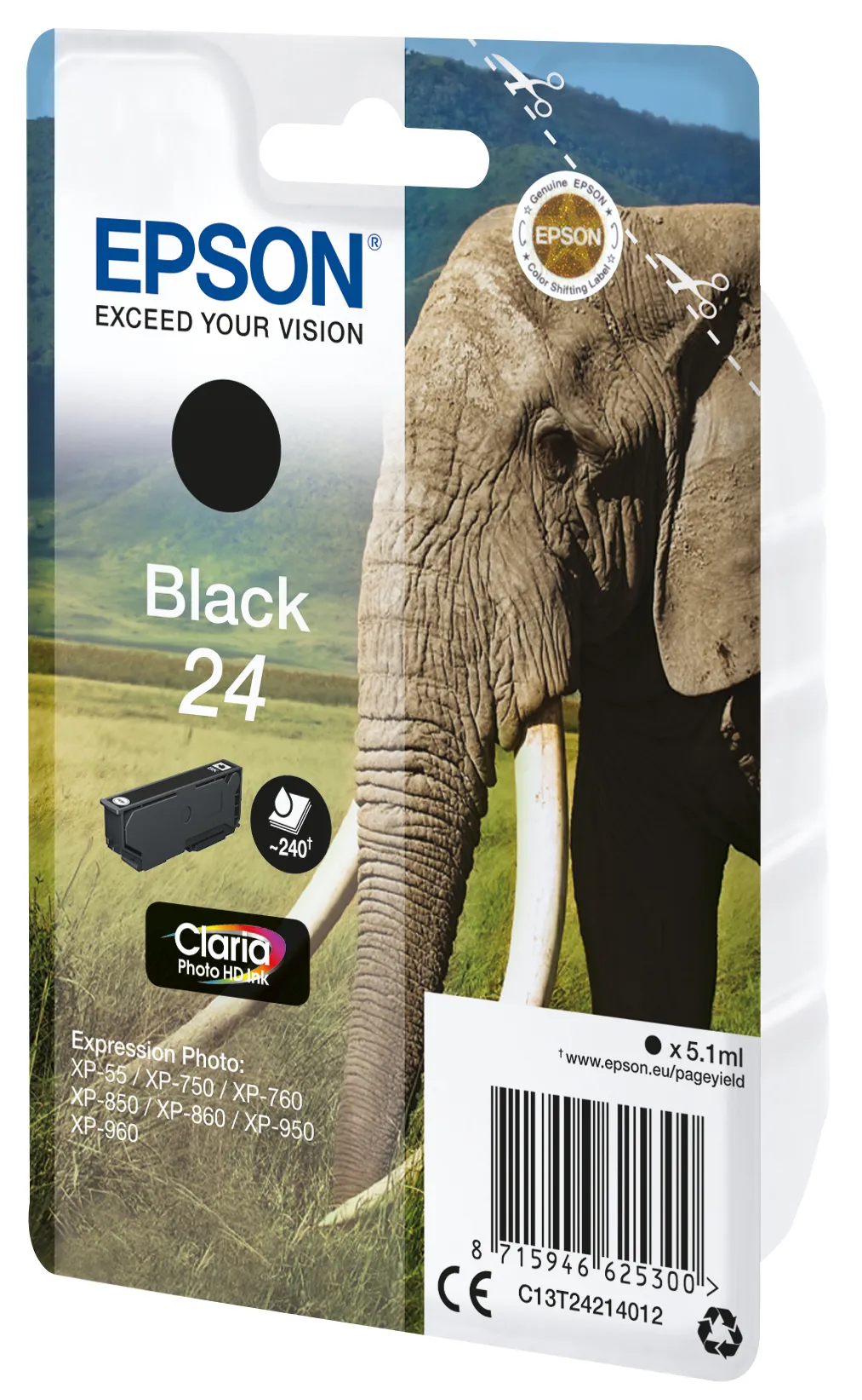 Epson Claria Photo HD 24 Ink cartridge, 5.1 ml, Black