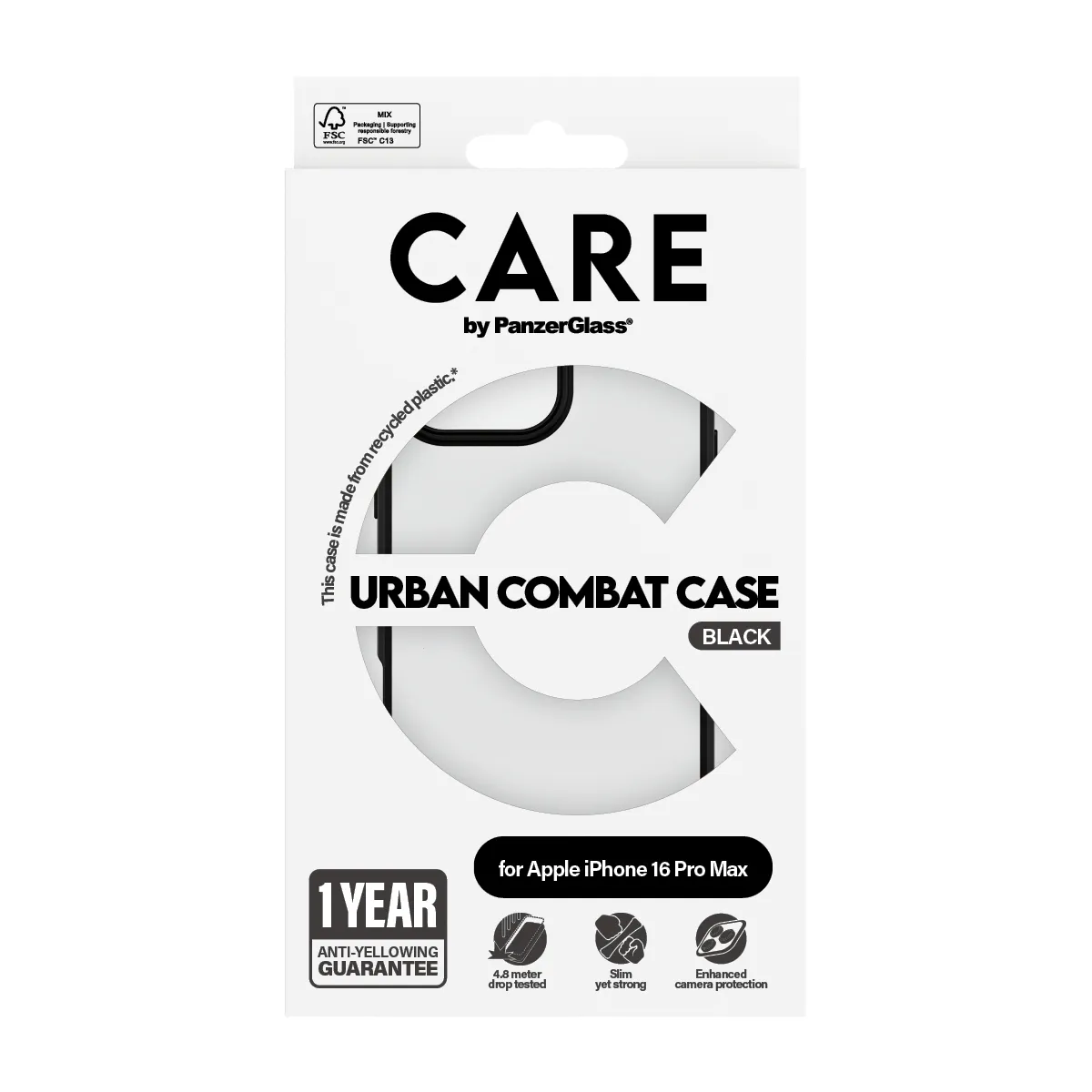 Care by PanzerGlass iPhone 16 Pro Max Urban Combat skal, Svart