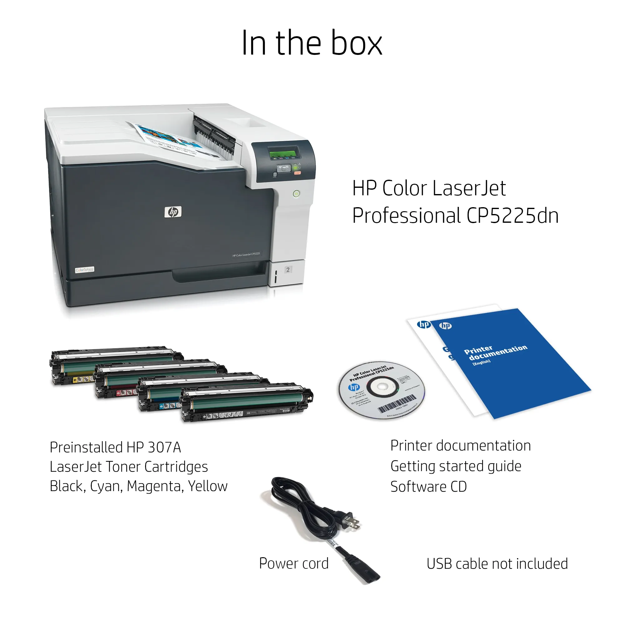 HP Color LaserJet Professional CP5225dn Duplex, A3 - f&auml;rglaserskrivare