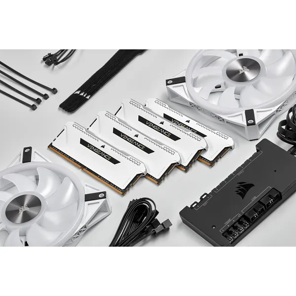 Corsair VENGEANCE RGB PRO SL 32GB (4 x 8GB) DDR4 3600 MHz, CL18 Memory, White (XMP)