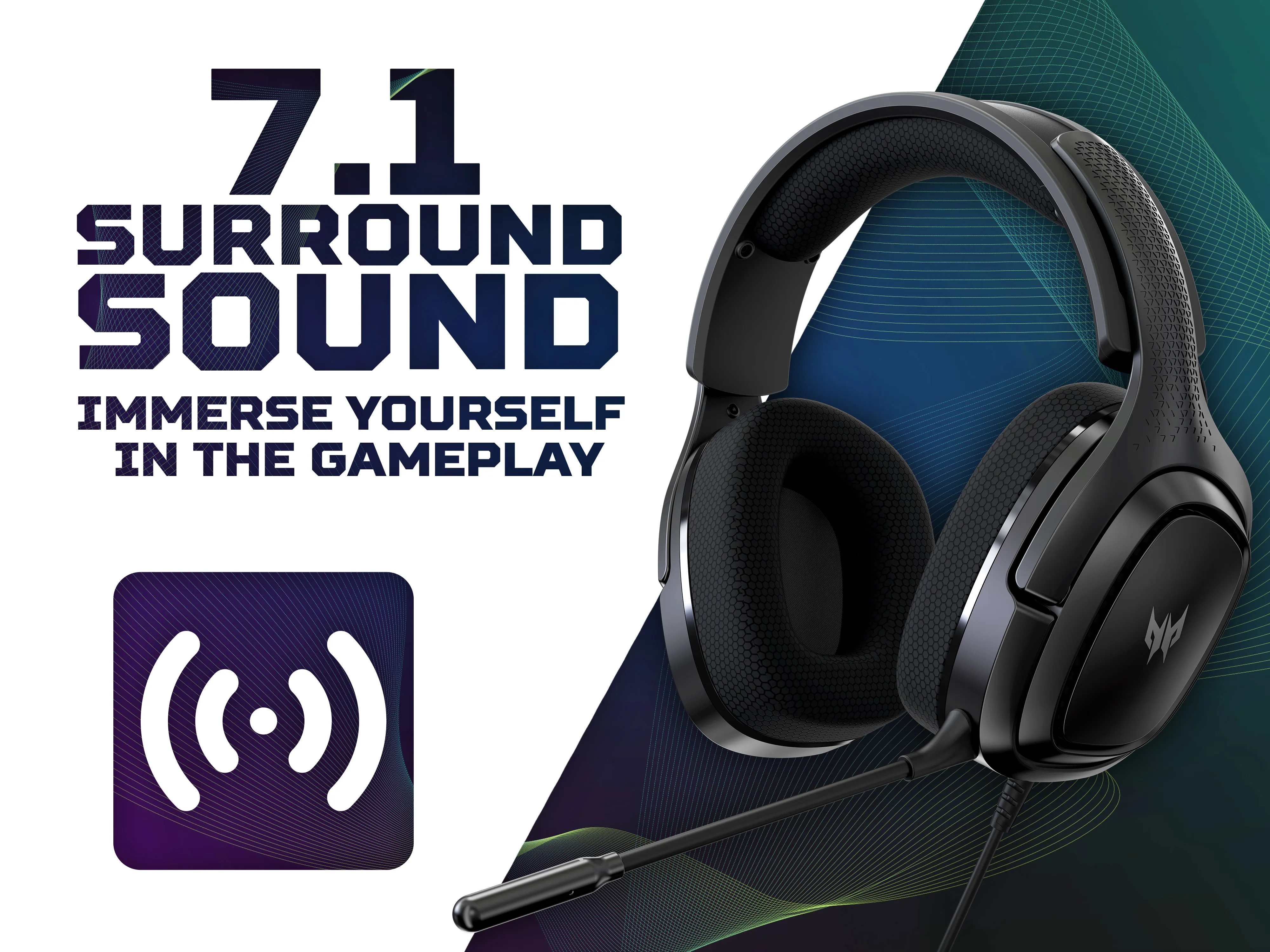 Acer Predator Galea 365 Gaming Headset, with External Control Unit, Black