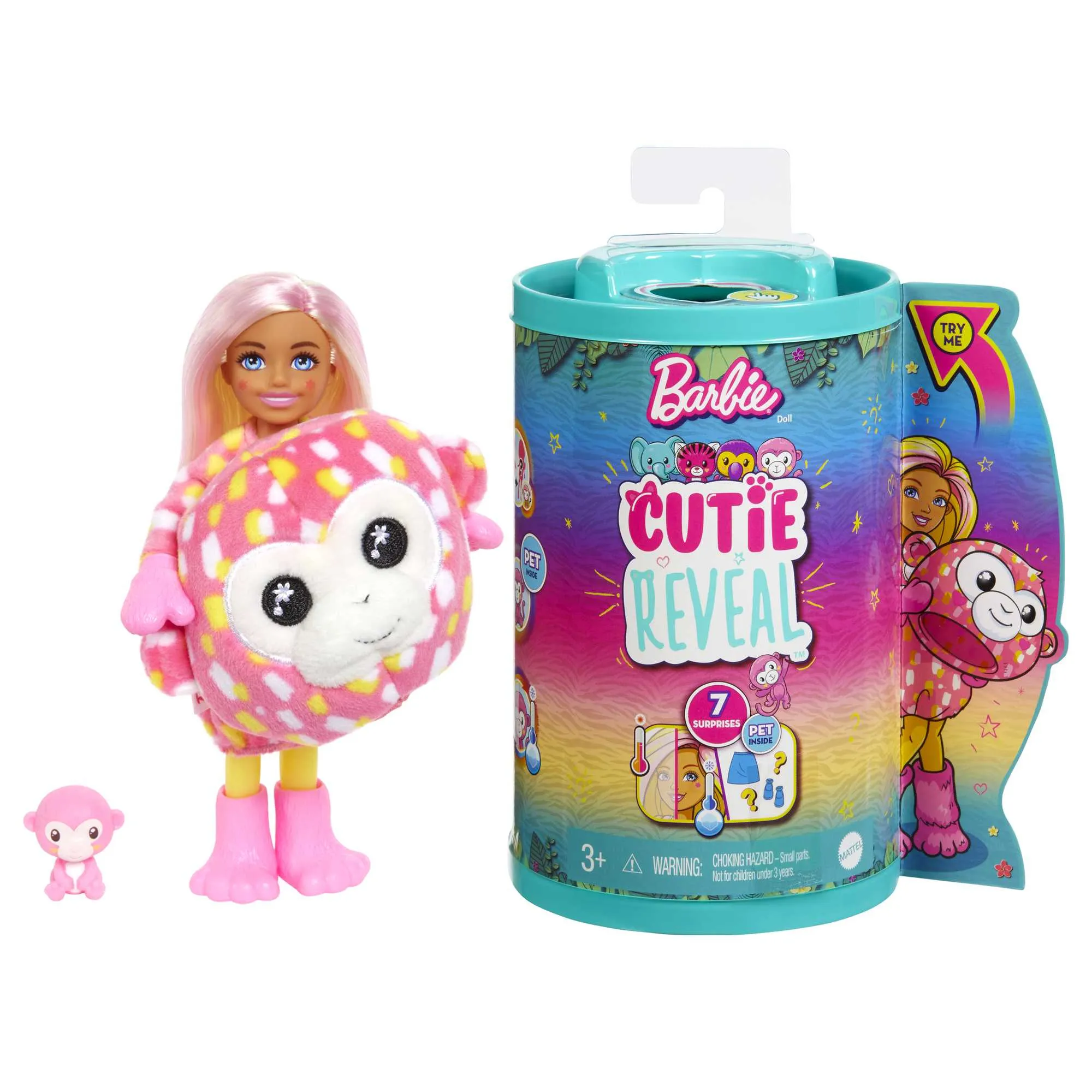 Mattel Barbie Cutie Reveal Chelsea Jungle Series - Monkey, Doll