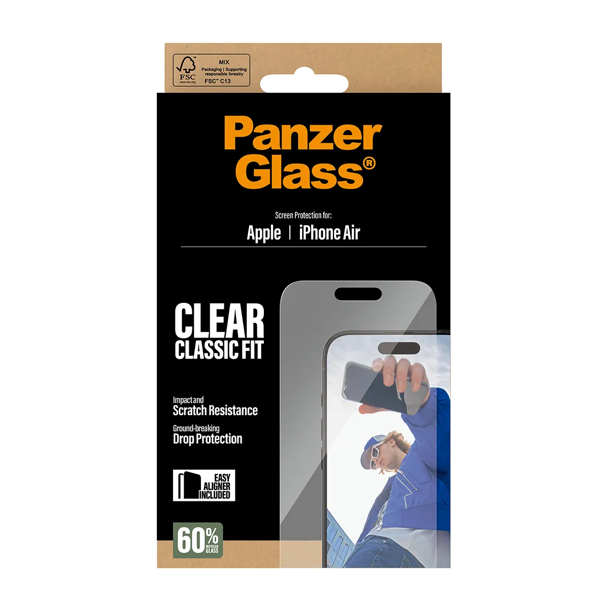 Panzerglass iPhone Air -n&auml;yt&ouml;nsuoja, Classic Fit Wide