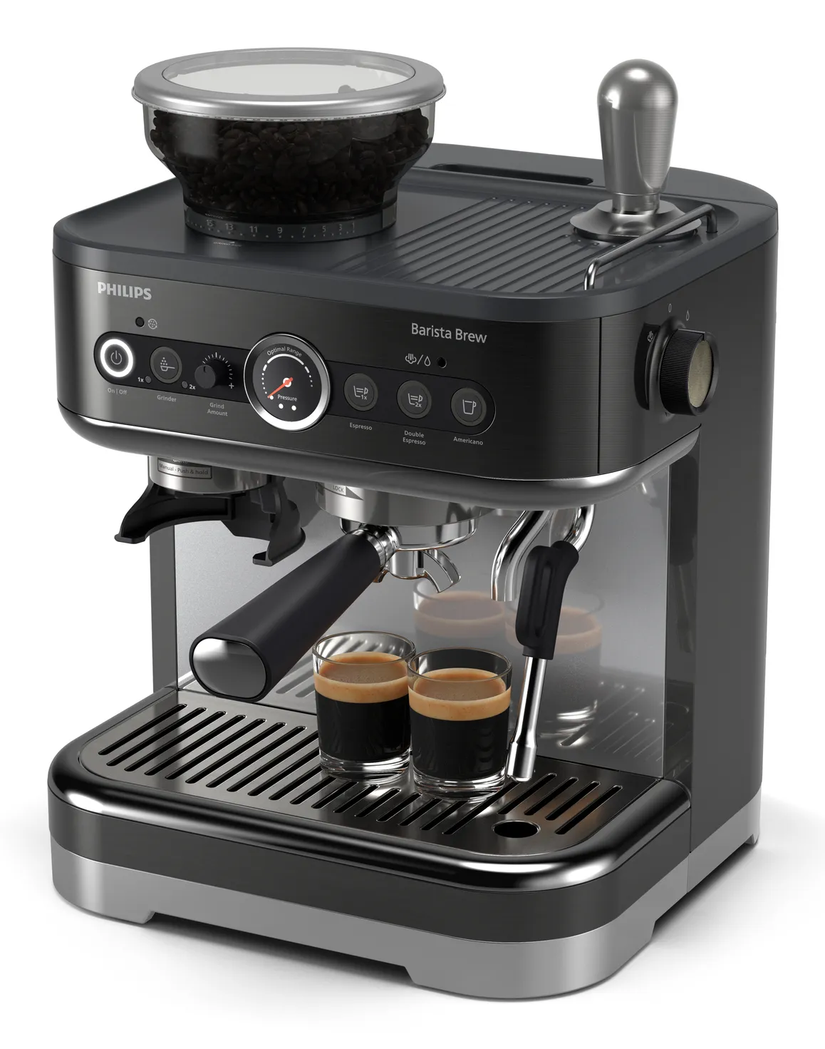 Philips Barista Brew PSA3218/10 Manual Espresso Machine, Black