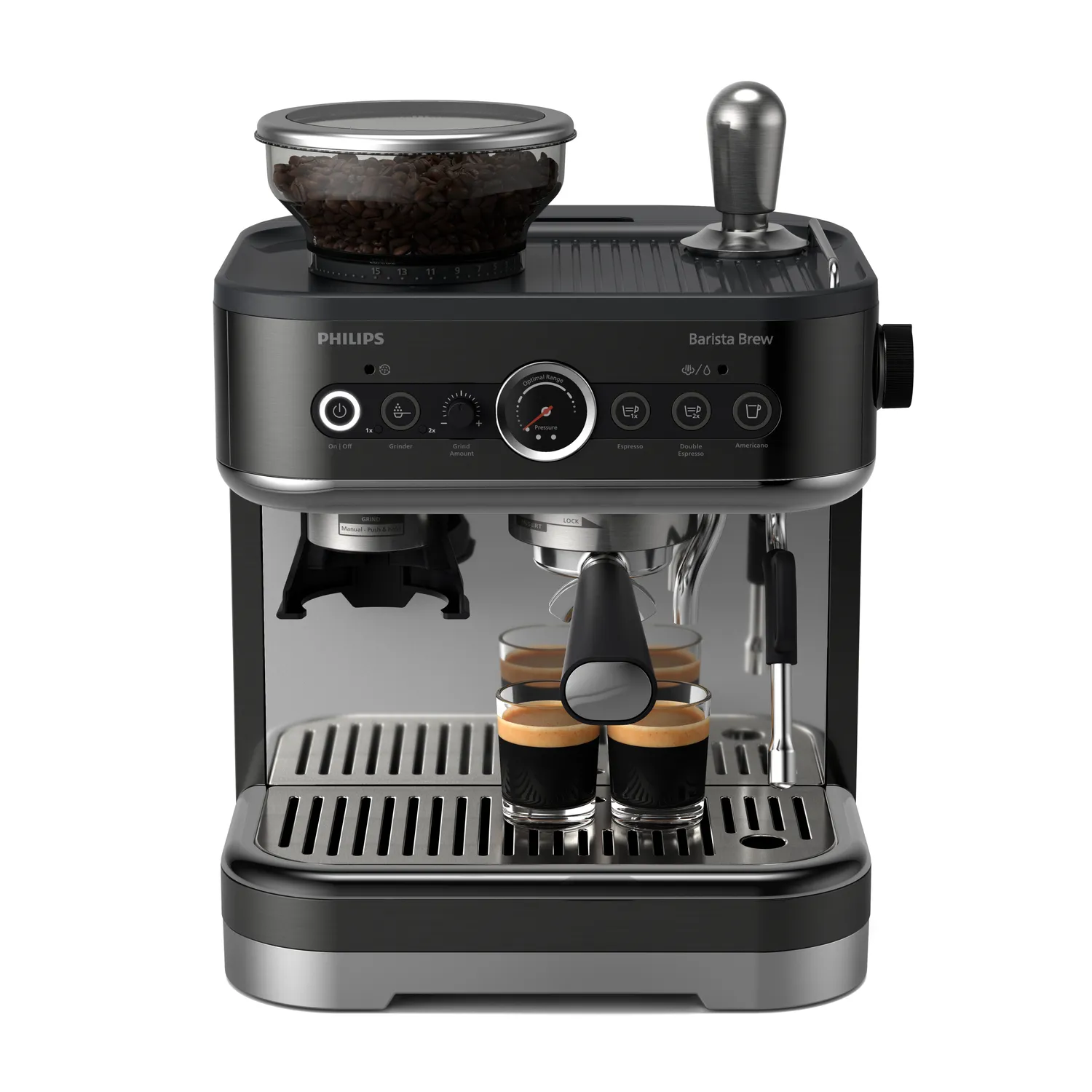Philips Barista Brew PSA3218/10 Manual Espresso Machine, Black