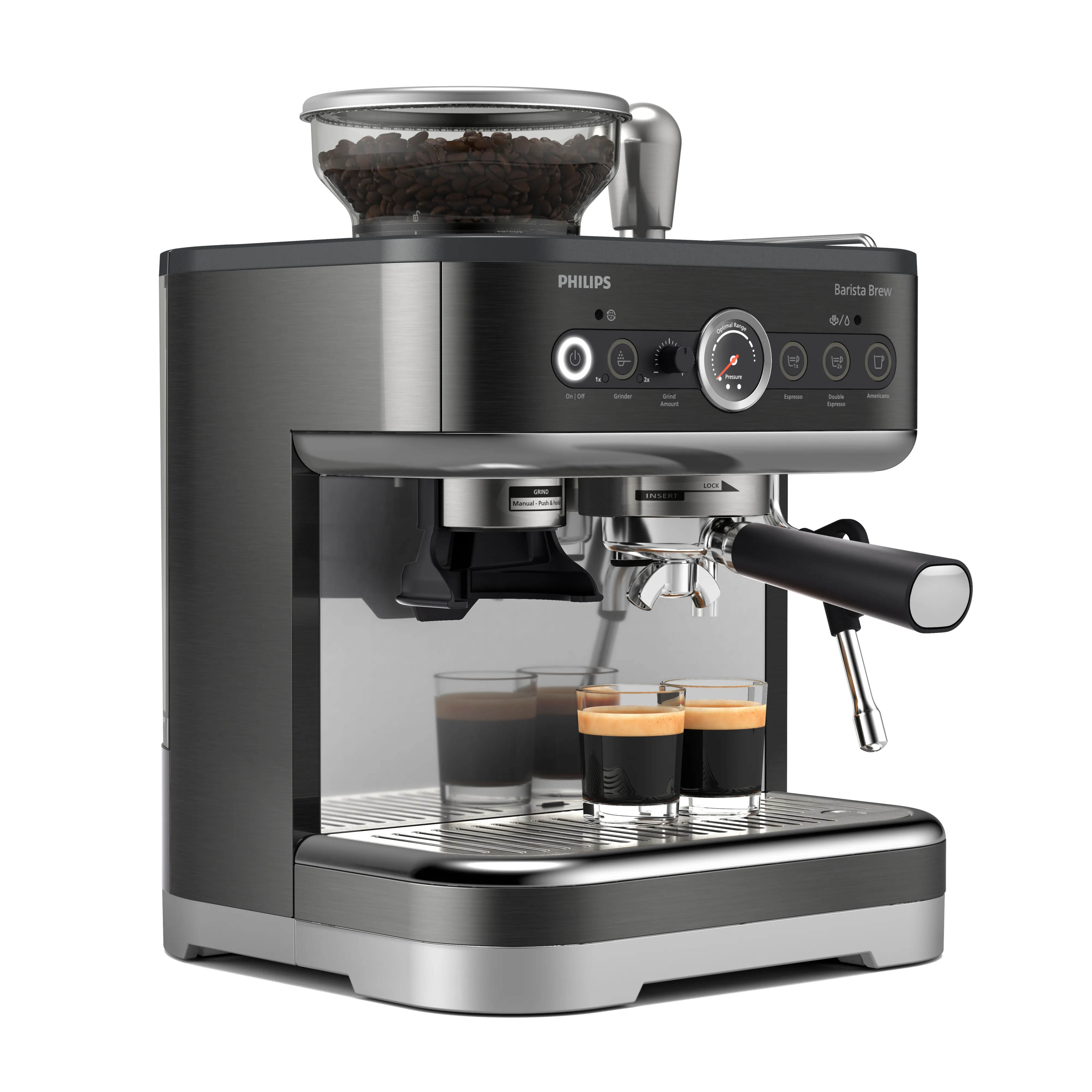 Philips Barista Brew PSA3218/10 manuell espressomaskin, svart