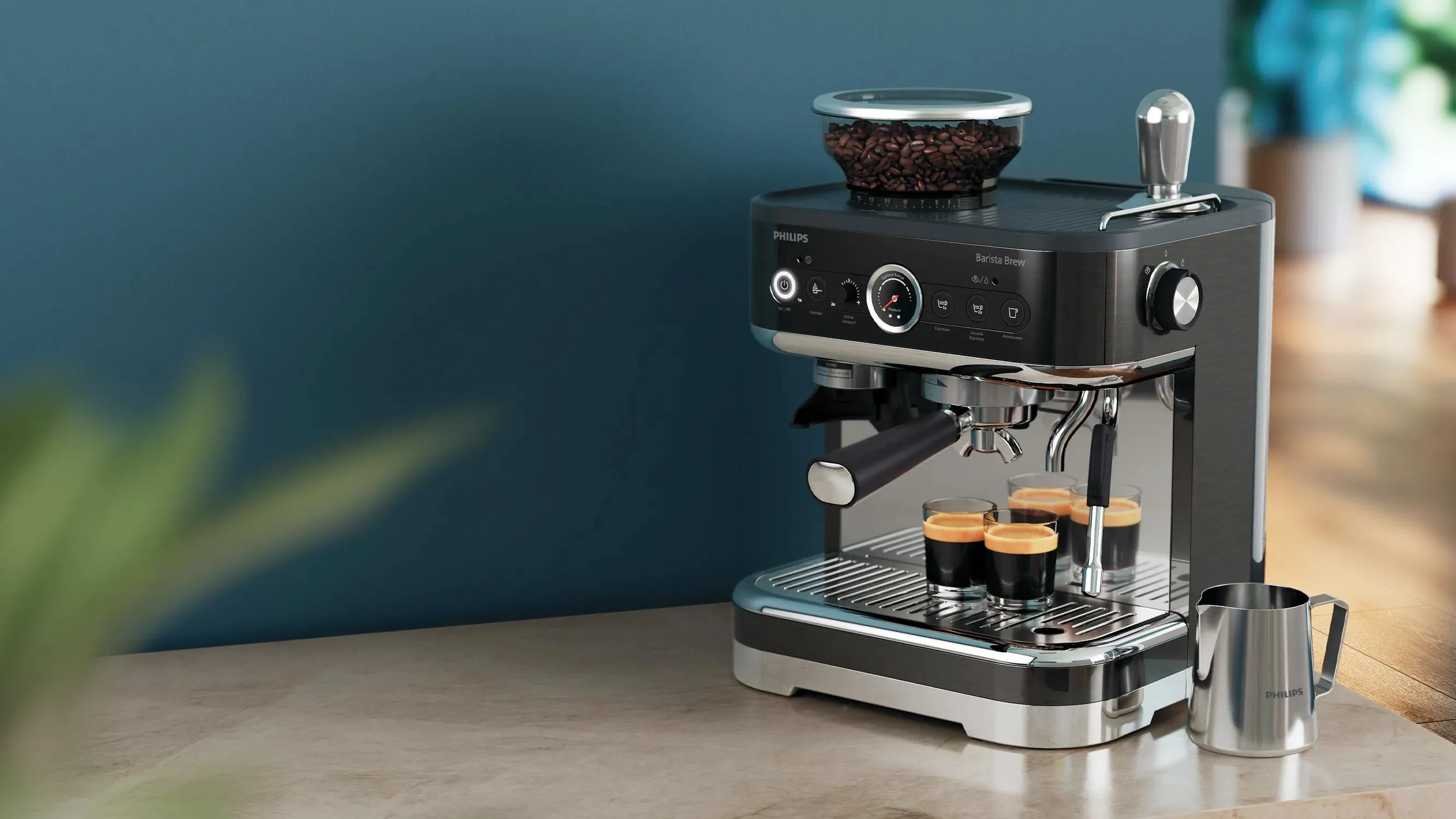 Philips Barista Brew PSA3218/10 manuell espressomaskin, svart