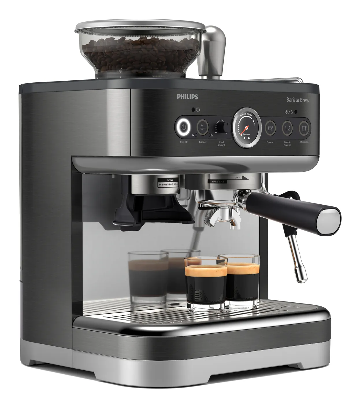 Philips Barista Brew PSA3218 -espressokeitin, musta, Ter&auml;st&auml;
