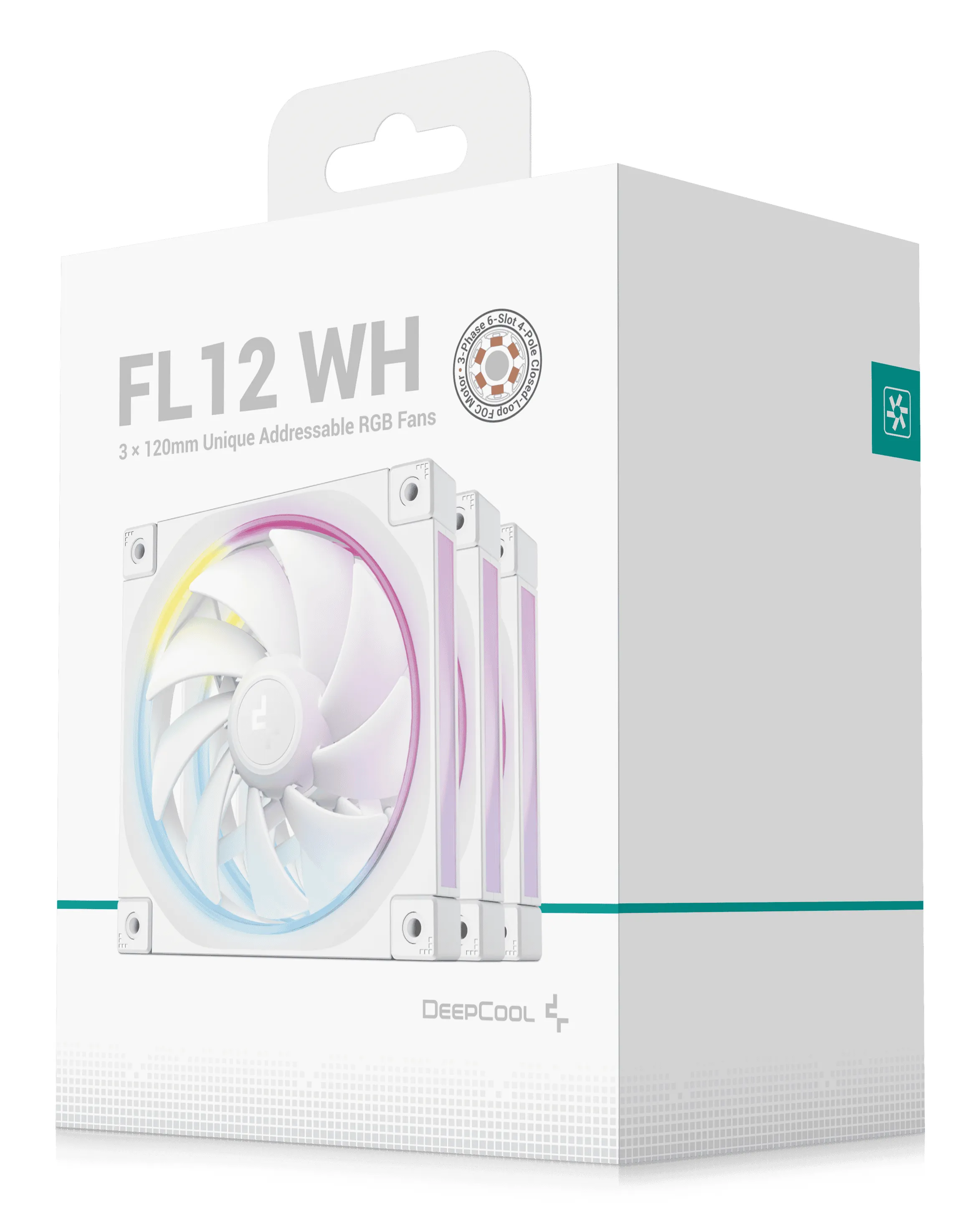 Deepcool FL12 3in1 120mm - case fan, White, 3pcs