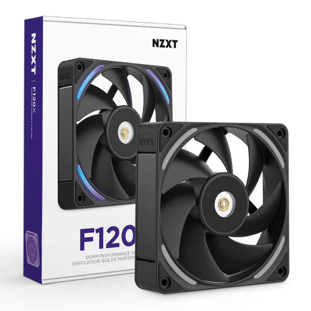 NZXT F120X Performance PWM RGB Fan, Magnetic Levitation Bearing, 120mm, Black