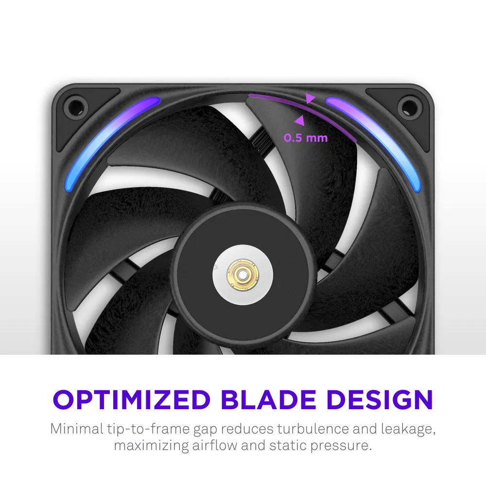 NZXT F240X PWM RGB Fan, 240mm, Magnetic Levitation Bearing, Black