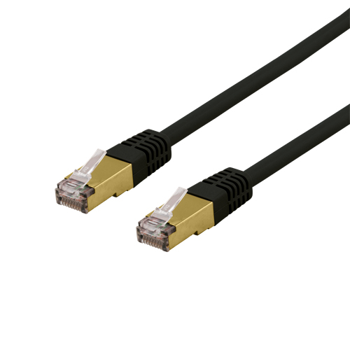 Deltaco Cat6a S/FTP - network cable, 0.5 m, Black