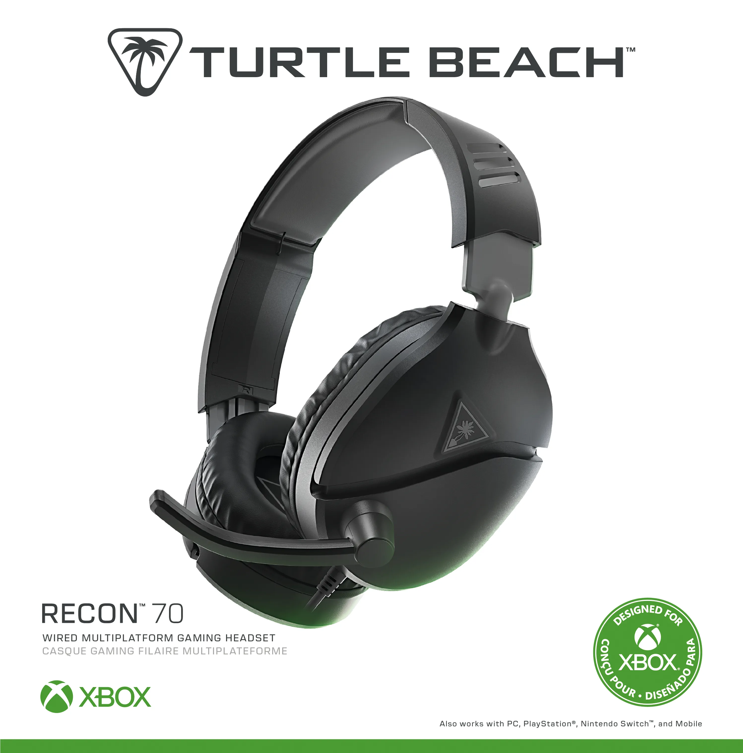 Turtle Beach Recon 70 Gaming Headset, Black