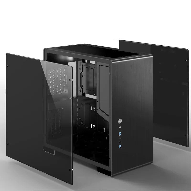 Jonsbo U5S, Tempered Glass - midi case, black