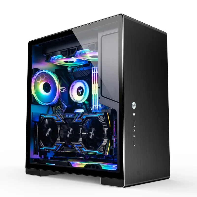 Jonsbo U5S, Tempered Glass - midi case, black