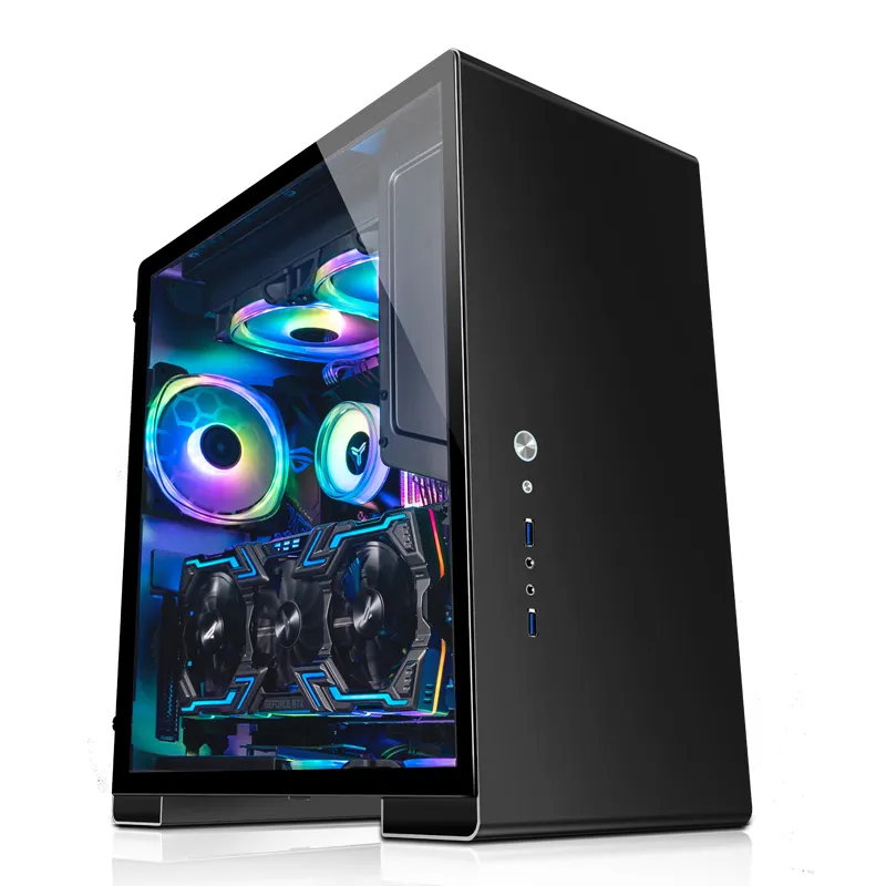 Jonsbo U5S, Tempered Glass - midi case, black