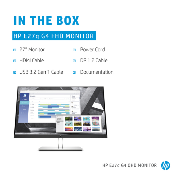 HP 27&quot; E-Series E27q G4, QHD, IPS -n&auml;ytt&ouml;