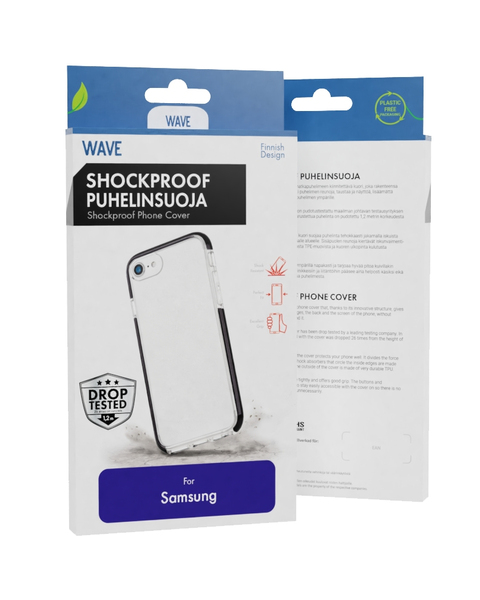 Wave ShockProof, Galaxy A53 5G -suojakuori, L&auml;pin&auml;kyv&auml;/Musta
