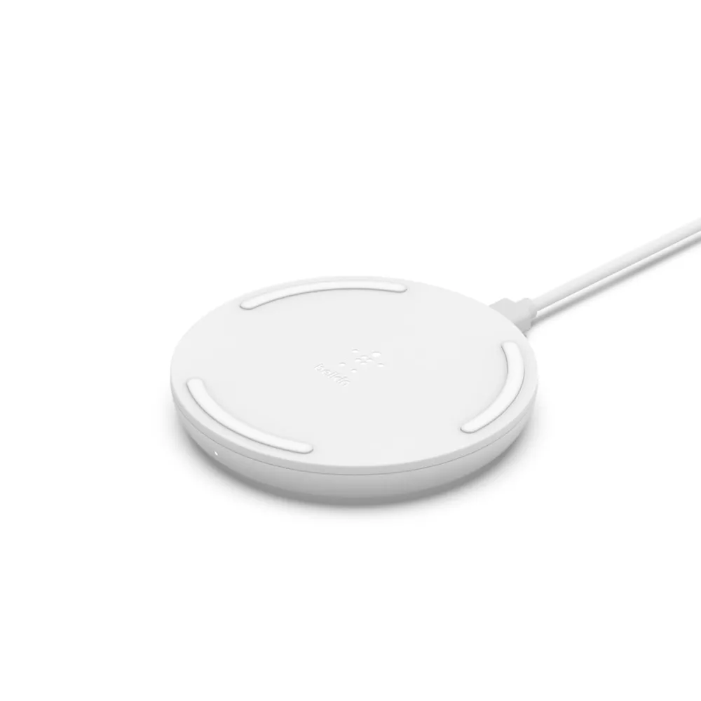 10W Wireless Charging Pad with PSU &amp; Micro USB Cable, White