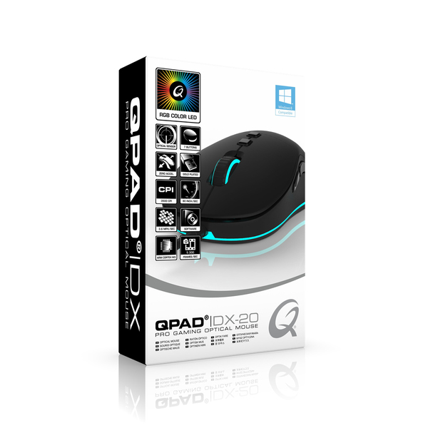 Qpad DX-20 - gaming mus, Svart