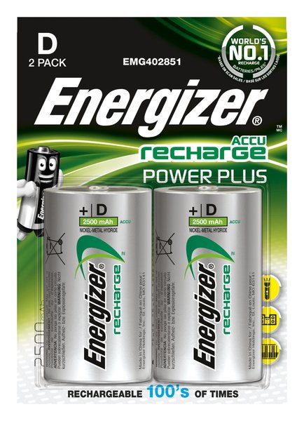 ENERGIZER 2500 mAh D 2-pack LR20