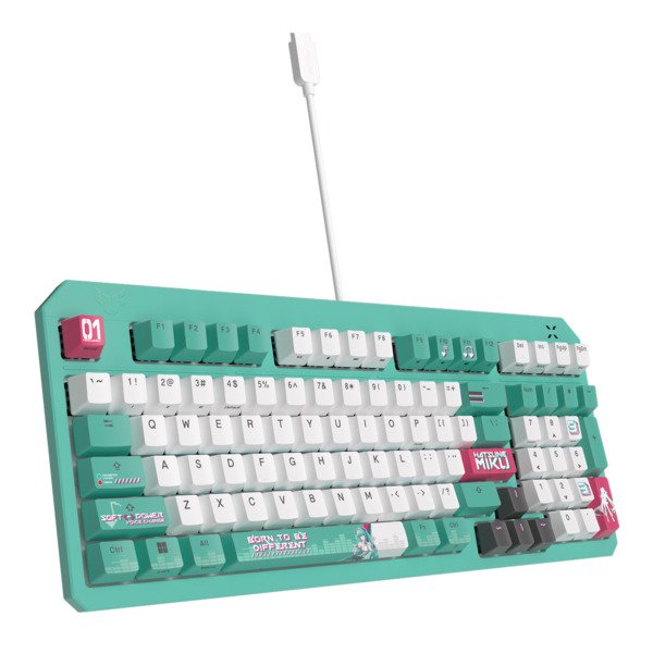 Asus TUF Gaming K3 Gen II Hatsune Miku Edition -pelin&auml;pp&auml;imist&ouml;