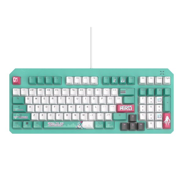 Asus TUF Gaming K3 Gen II Hatsune Miku Edition -pelin&auml;pp&auml;imist&ouml;