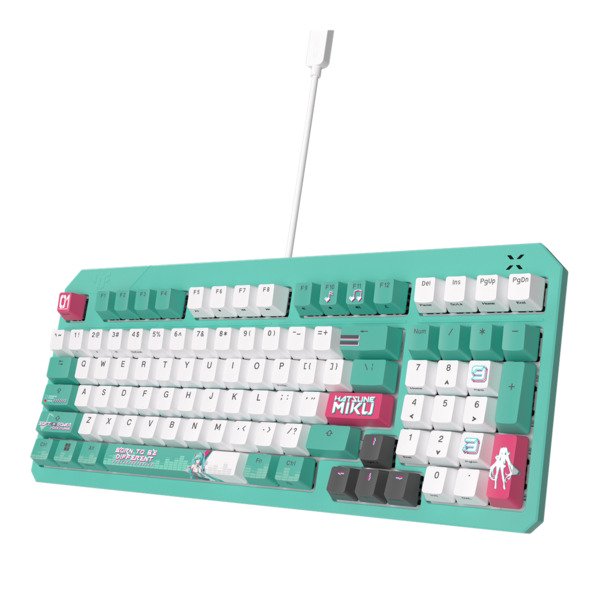 Asus TUF Gaming K3 Gen II Hatsune Miku Edition -pelin&auml;pp&auml;imist&ouml;