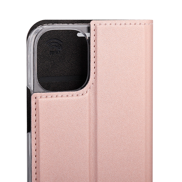 Wave Book Case, iPhone 12 mini - flipfodral, Rose Gold