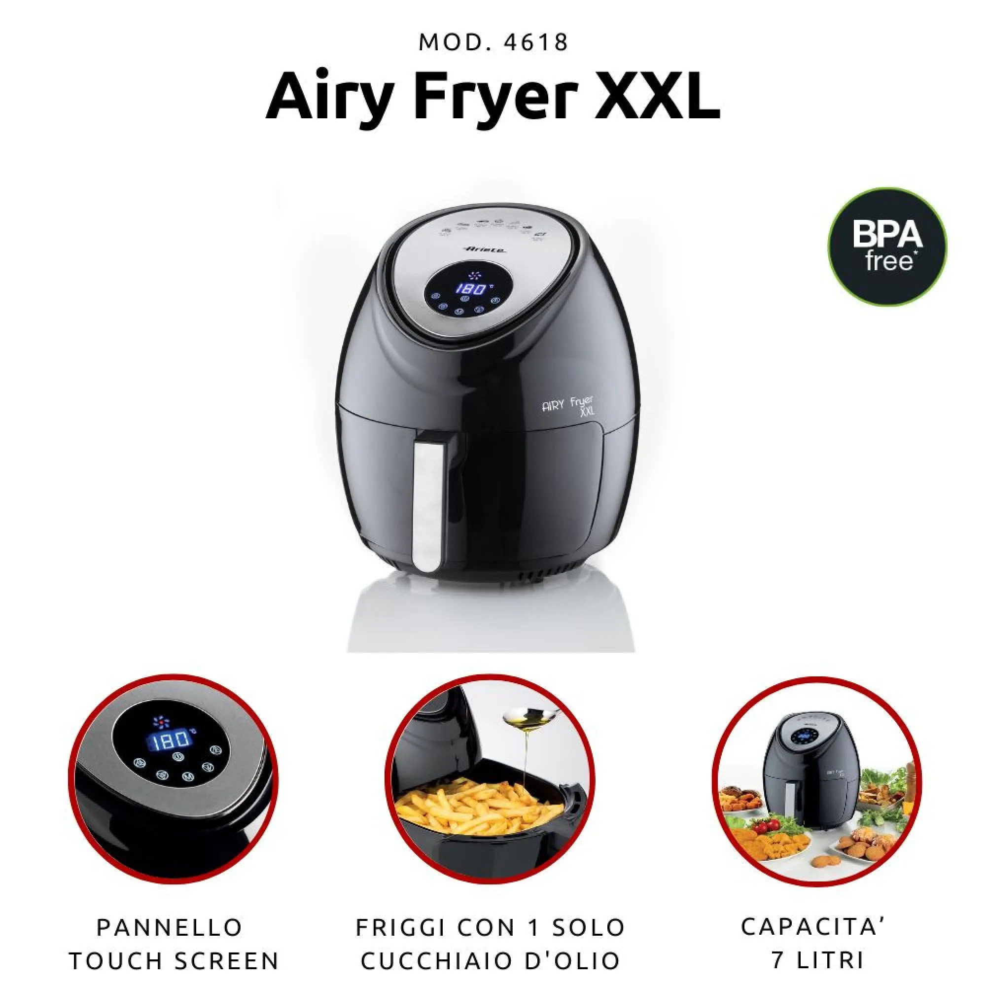 Ariete XXL - airfryer, black, 5.5l