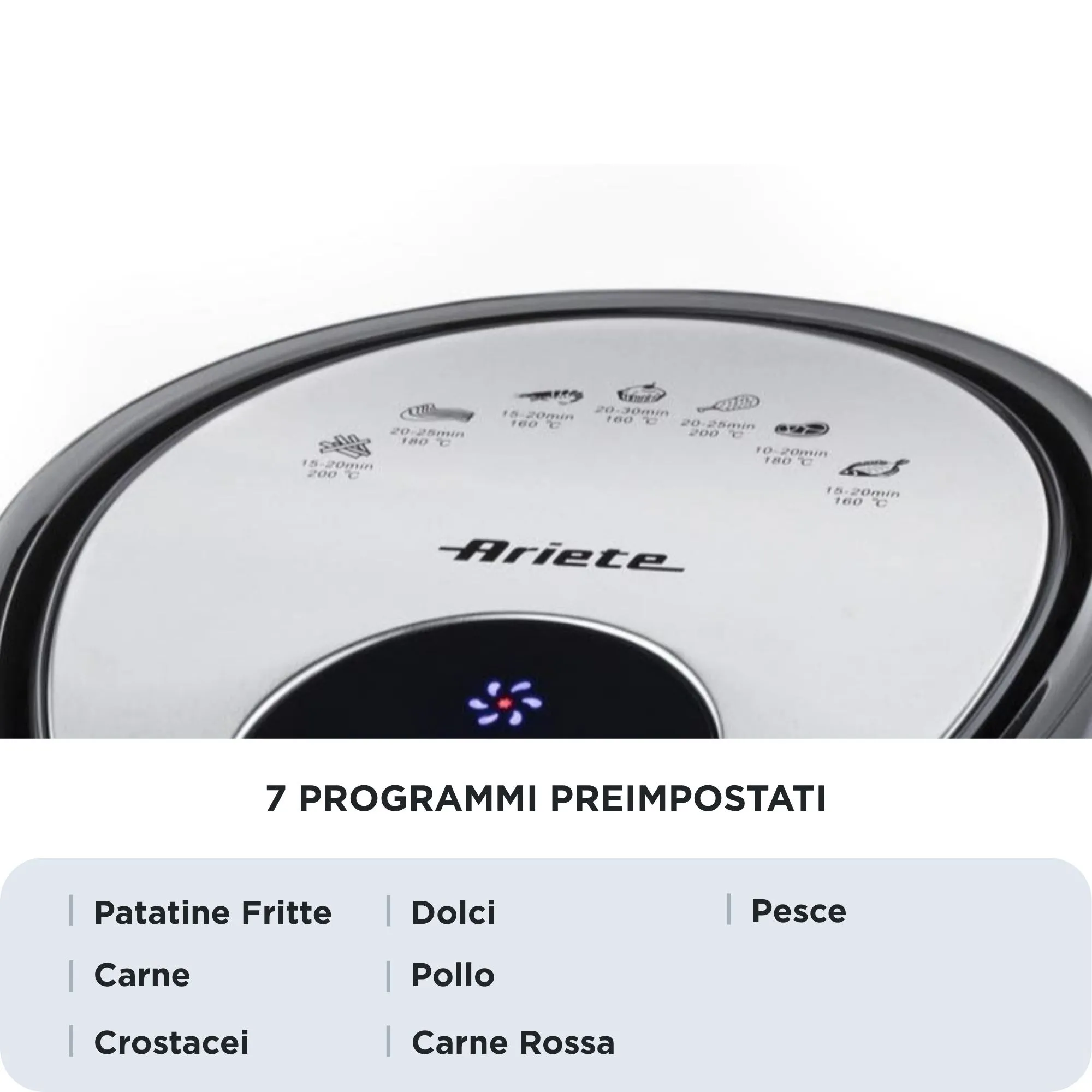 Ariete Airy Fryer XXL, 7 l, 2,5 kg, 1800 W, airfryer, svart