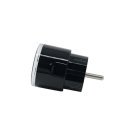 Shelly Plug PM Gen3 - 16A black Wi-Fi-enabled energy meter that plugs into a standard outlet