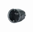 Shelly Plug PM Gen3 - 16A black Wi-Fi-enabled energy meter that plugs into a standard outlet