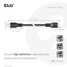 CLUB 3D Ultra High Speed HDMI 2.1 kabel, med 240 Hz, 7,5 m, svart
