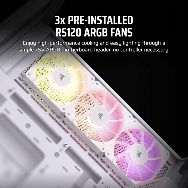 CORSAIR Geh Midi 3500X ARGB Tempered Glass White