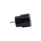 Shelly Plug PM Gen3 - 16A black Wi-Fi-enabled energy meter that plugs into a standard outlet