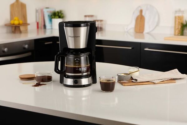 Russell Hobbs Heaton 27400-56 10 koppar kaffebryggare, borstat rostfritt st&aring;l / mattsvart