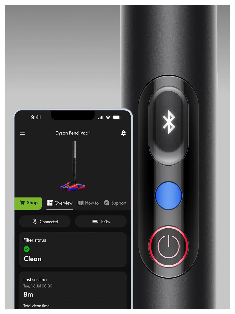 Dyson PencilVac Fluffycones 0.8L 21V Bagless Cordless Stick vacuum cleaner, Black/Grey