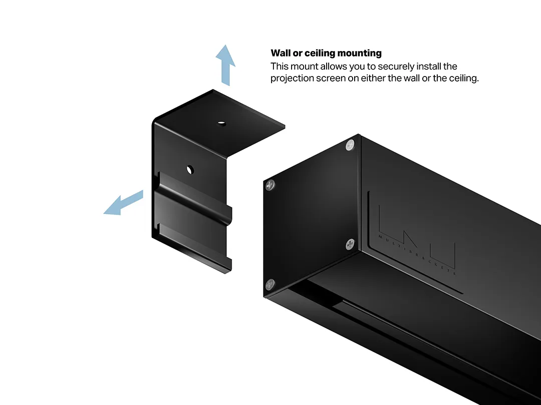 Multibrackets M Motorized Projection Screen Black Edition - Heijastusnäyttö - kattoon asennettava - moottoroitu - 108 tuuma (274 cm) - 16:9 - Matte White - must