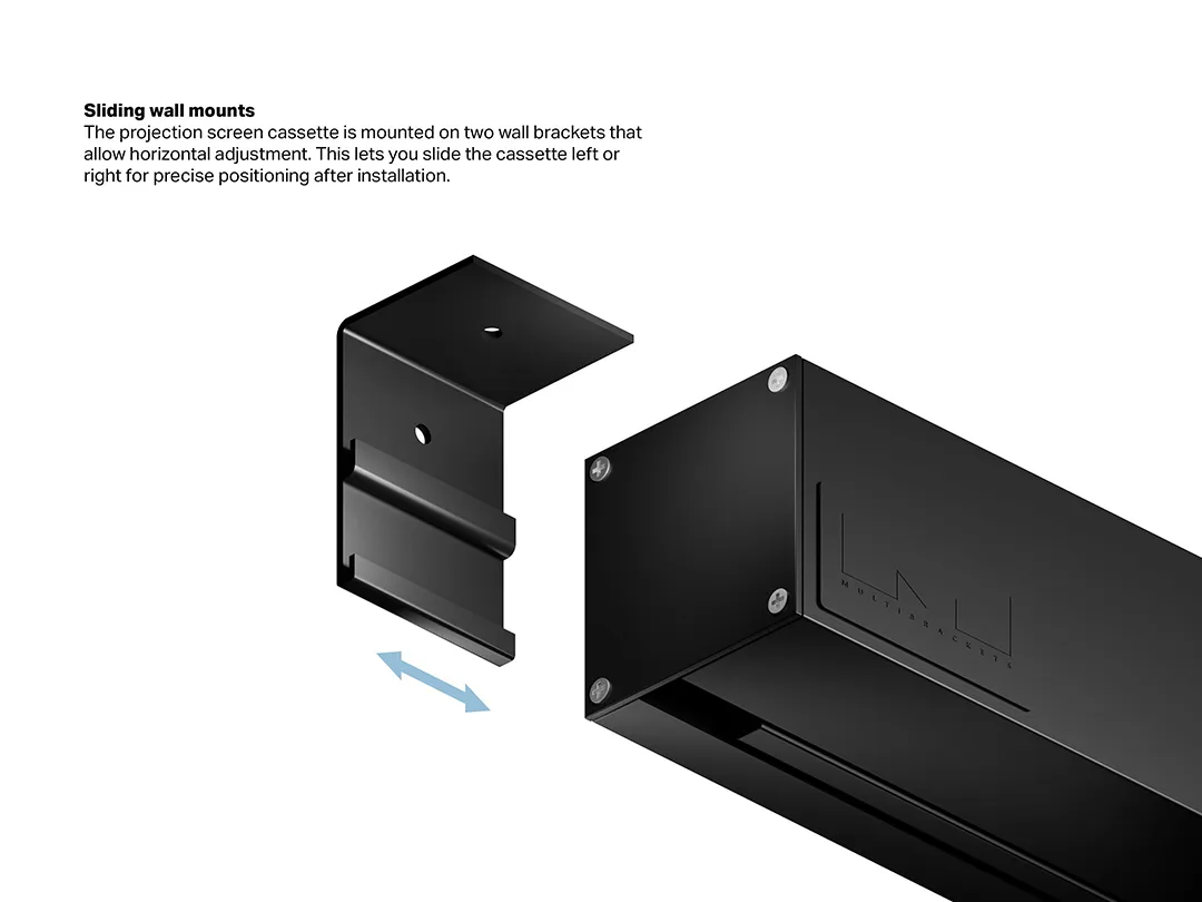 Multibrackets M Motorized Projection Screen Black Edition - Heijastusnäyttö - kattoon asennettava - moottoroitu - 108 tuuma (274 cm) - 16:9 - Matte White - must