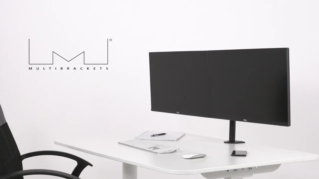 Multibrackets M VESA Deskmount Officeline Dual, -näyttövarsi, musta, 15"-30", 16kg