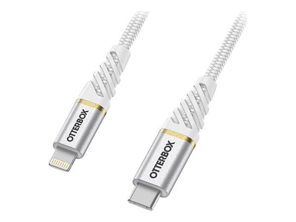 OtterBox Premium USB-C - Lightning -kaapeli, 2m, Valkoinen