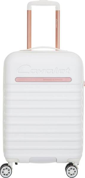 CAVALET Pasadena 54 Cabin 100% virgin ABS Roller Bag, White/Ros&eacute;
