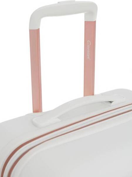 CAVALET Pasadena 54 Cabin 100% virgin ABS Roller Bag, White/Ros&eacute;