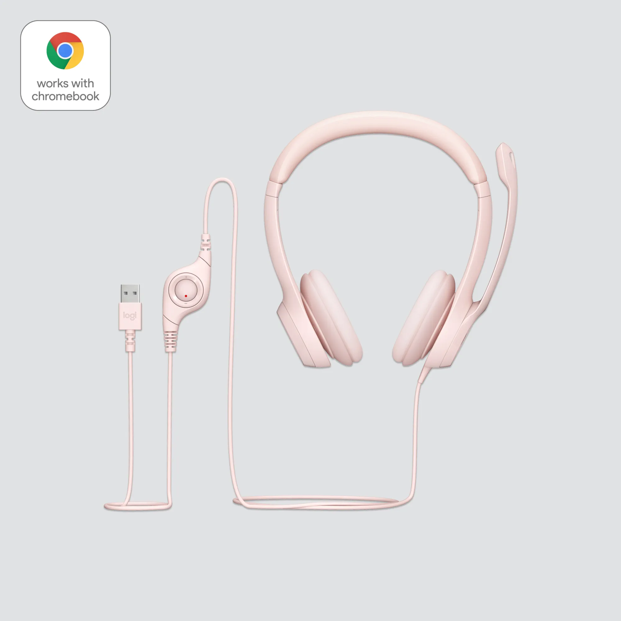 Logitech H390 USB - headset, rosa